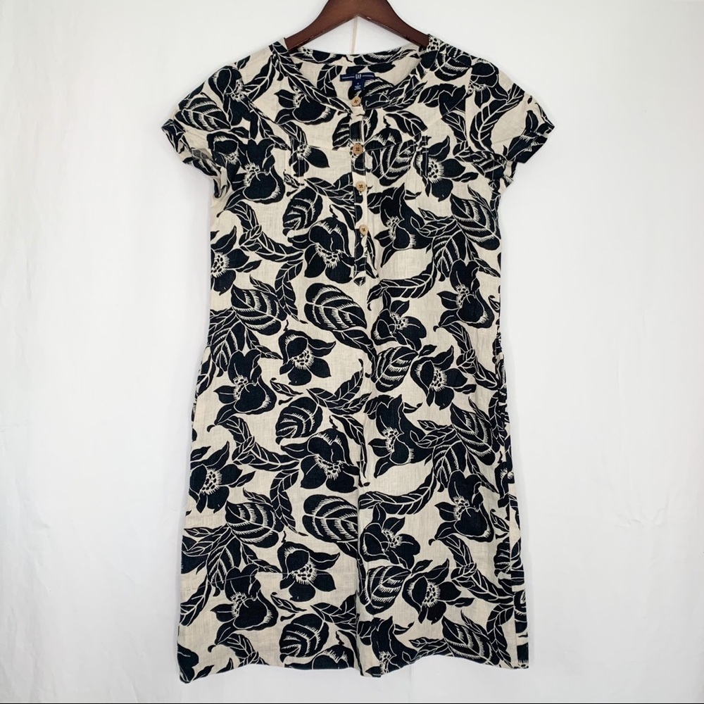GAP 100% Linen Floral Shift Dress | Size 4